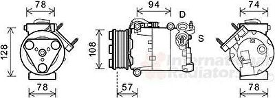 Van Wezel 1800K482 компрессор, кондиционер на FORD GRAND C-MAX (DXA/CB7, DXA/CEU)