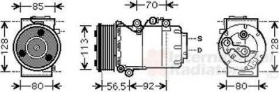 Van Wezel 1800K497 компрессор, кондиционер на FORD FOCUS II седан (DA_)