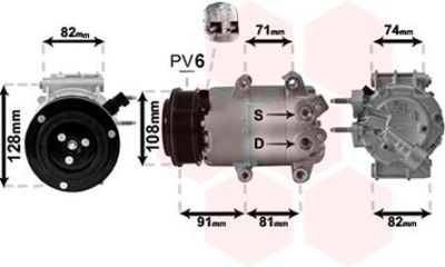 Van Wezel 1800K498 компрессор, кондиционер на FORD B-MAX (JK)