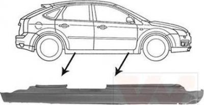 Van Wezel 1863104 накладка порога на FORD FOCUS II седан (DA_)