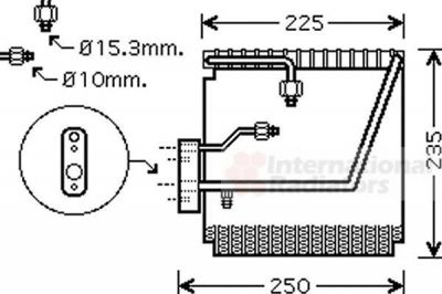 Van Wezel 2500V198 испаритель, кондиционер на HONDA INTEGRA купе (DC2, DC4)