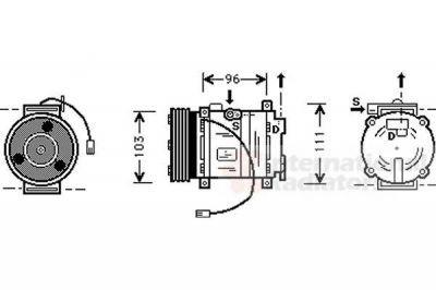 Van Wezel 2700K133 компрессор, кондиционер на MAZDA 323 F V (BA)