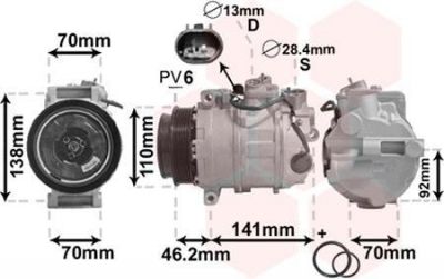 Van Wezel 3000K091 компрессор, кондиционер на MERCEDES-BENZ VIANO (W639)