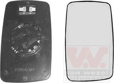 Van Wezel 3075862 зеркальное стекло, наружное зеркало на VW LT 28-46 II фургон (2DA, 2DD, 2DH)