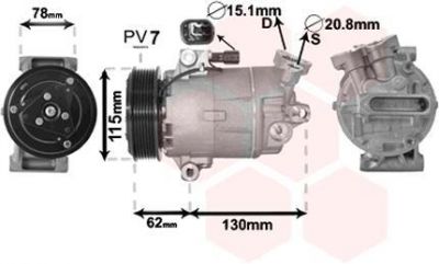 Van Wezel 3300K386 компрессор, кондиционер на NISSAN X-TRAIL (T31)