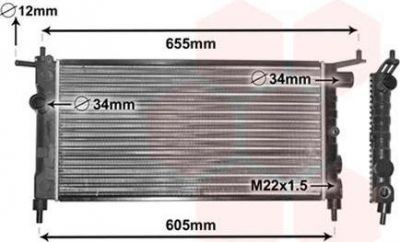 Van Wezel 37002183 радиатор, охлаждение двигателя на OPEL CORSA B (73_, 78_, 79_)