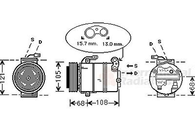 Van Wezel 3700K138 компрессор, кондиционер на OPEL ASTRA G универсал (F35_)