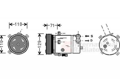 Van Wezel 3700K276 компрессор, кондиционер на OPEL CORSA B (73_, 78_, 79_)