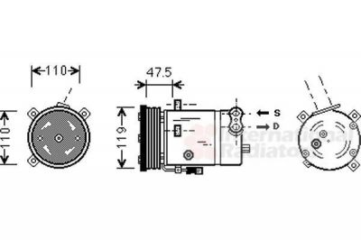 Van Wezel 3700K277 компрессор, кондиционер на OPEL OMEGA B (25_, 26_, 27_)