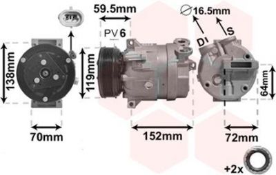 Van Wezel 3700K279 компрессор, кондиционер на OPEL VECTRA B универсал (31_)