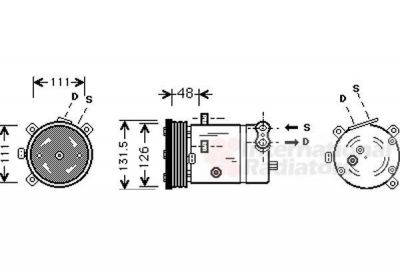 Van Wezel 3700K280 компрессор, кондиционер на OPEL ASTRA F Наклонная задняя часть (53_, 54_, 58_, 59_)