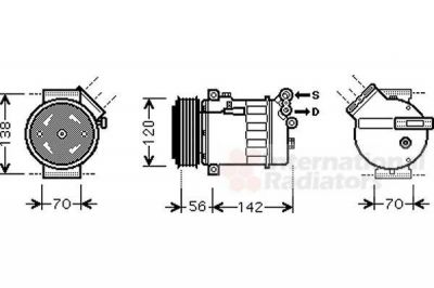 Van Wezel 3700K313 компрессор, кондиционер на OPEL VECTRA B (36_)