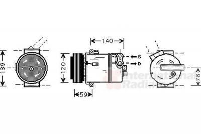 Van Wezel 3700K409 компрессор, кондиционер на OPEL VECTRA C GTS