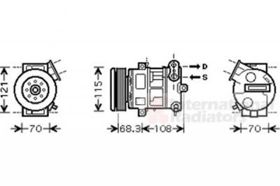 Van Wezel 3700K418 компрессор, кондиционер на OPEL CORSA D