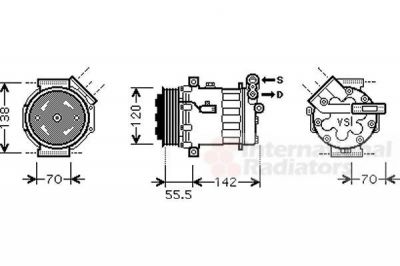 Van Wezel 3700K447 компрессор, кондиционер на OPEL VECTRA C GTS