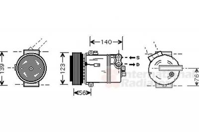 Van Wezel 3700K463 компрессор, кондиционер на OPEL VECTRA C GTS