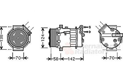 Van Wezel 3700K465 компрессор, кондиционер на OPEL VECTRA C GTS