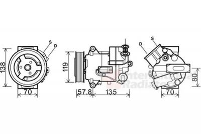 Van Wezel 3700K496 компрессор, кондиционер на OPEL INSIGNIA седан
