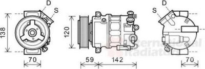 Van Wezel 3700K577 компрессор, кондиционер на OPEL INSIGNIA