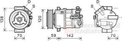 Van Wezel 3700K579 компрессор, кондиционер на OPEL INSIGNIA