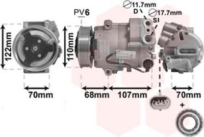 Van Wezel 3700K594 компрессор, кондиционер на OPEL ASTRA J Sports Tourer