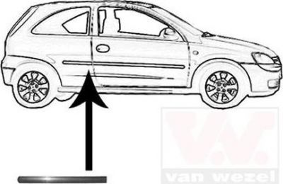 Van Wezel 3777430 облицовка / защитная накладка, боковина на OPEL CORSA C (F08, F68)