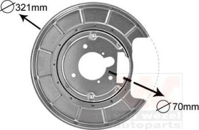 Van Wezel 4047374 отражатель, диск тормозного механизма на PEUGEOT 406 купе (8C)
