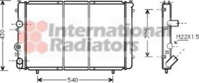 Van Wezel 43002274 радиатор, охлаждение двигателя на RENAULT TRAFIC фургон (TXX)