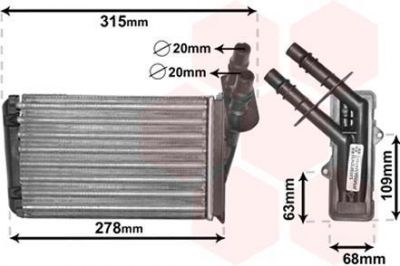 Van Wezel 43006228 теплообменник, отопление салона на RENAULT CLIO II (BB0/1/2_, CB0/1/2_)