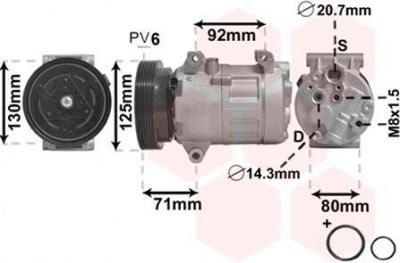 Van Wezel 4300K441 компрессор, кондиционер на RENAULT MEGANE II седан (LM0/1_)