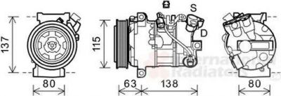 Van Wezel 4300K491 компрессор, кондиционер на RENAULT MEGANE III Наклонная задняя часть (BZ0_)