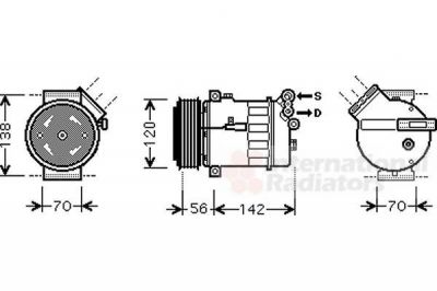 Van Wezel 4700K067 компрессор, кондиционер на SAAB 9-3 кабрио (YS3F)