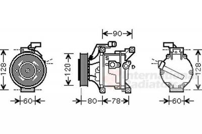 Van Wezel 5300K447 компрессор, кондиционер на TOYOTA COROLLA седан (_E12J_, _E12T_)