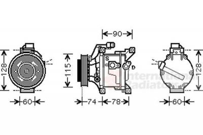Van Wezel 5300K450 компрессор, кондиционер на TOYOTA YARIS VERSO (_NLP2_, _NCP2_)
