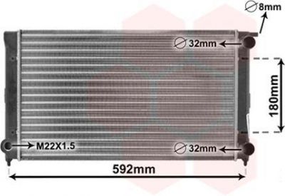 Van Wezel 58002045 радиатор, охлаждение двигателя на VW SCIROCCO (53B)