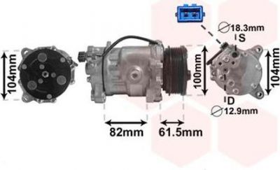 Van Wezel 5800K167 компрессор, кондиционер на VW POLO Variant (6KV5)