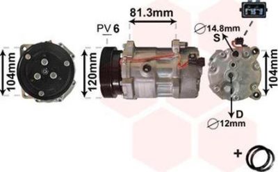 Van Wezel 5800K172 компрессор, кондиционер на VW GOLF III (1H1)