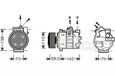 Van Wezel 5800K220 компрессор, кондиционер на SKODA SUPERB (3T4)