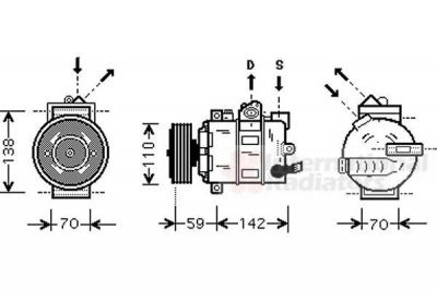 Van Wezel 5800K266 компрессор, кондиционер на VW PASSAT (362)