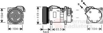 Van Wezel 5800K281 компрессор, кондиционер на VW MULTIVAN V (7HM, 7HN, 7HF, 7EF, 7EM, 7EN)