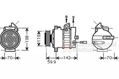 Van Wezel 5800K298 компрессор, кондиционер на SKODA OCTAVIA (1Z3)