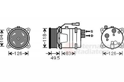 Van Wezel 5800K303 компрессор, кондиционер на VW GOLF III (1H1)