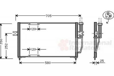 Van Wezel 59005094 конденсатор, кондиционер на VOLVO V40 универсал (VW)