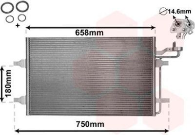 Van Wezel 59005140 конденсатор, кондиционер на VOLVO C30