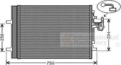 Van Wezel 59005161 конденсатор, кондиционер на VOLVO V70 III (BW)