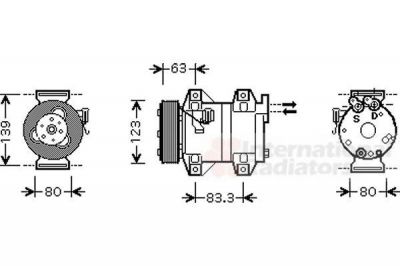 Van Wezel 5900K121 компрессор, кондиционер на VOLVO V70 II (SW)