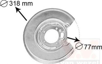 Van Wezel 5994373 отражатель, диск тормозного механизма на VOLVO 940 II универсал (945)