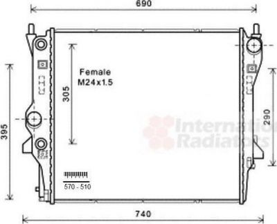 Van Wezel 77002053 радиатор, охлаждение двигателя на JAGUAR XJ (N3_, X350, X358)