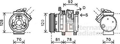 Van Wezel 8100K099 компрессор, кондиционер на SSANGYONG REXTON (GAB_)