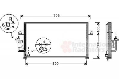 Van Wezel 82005057 конденсатор, кондиционер на HYUNDAI LANTRA I (J-1)